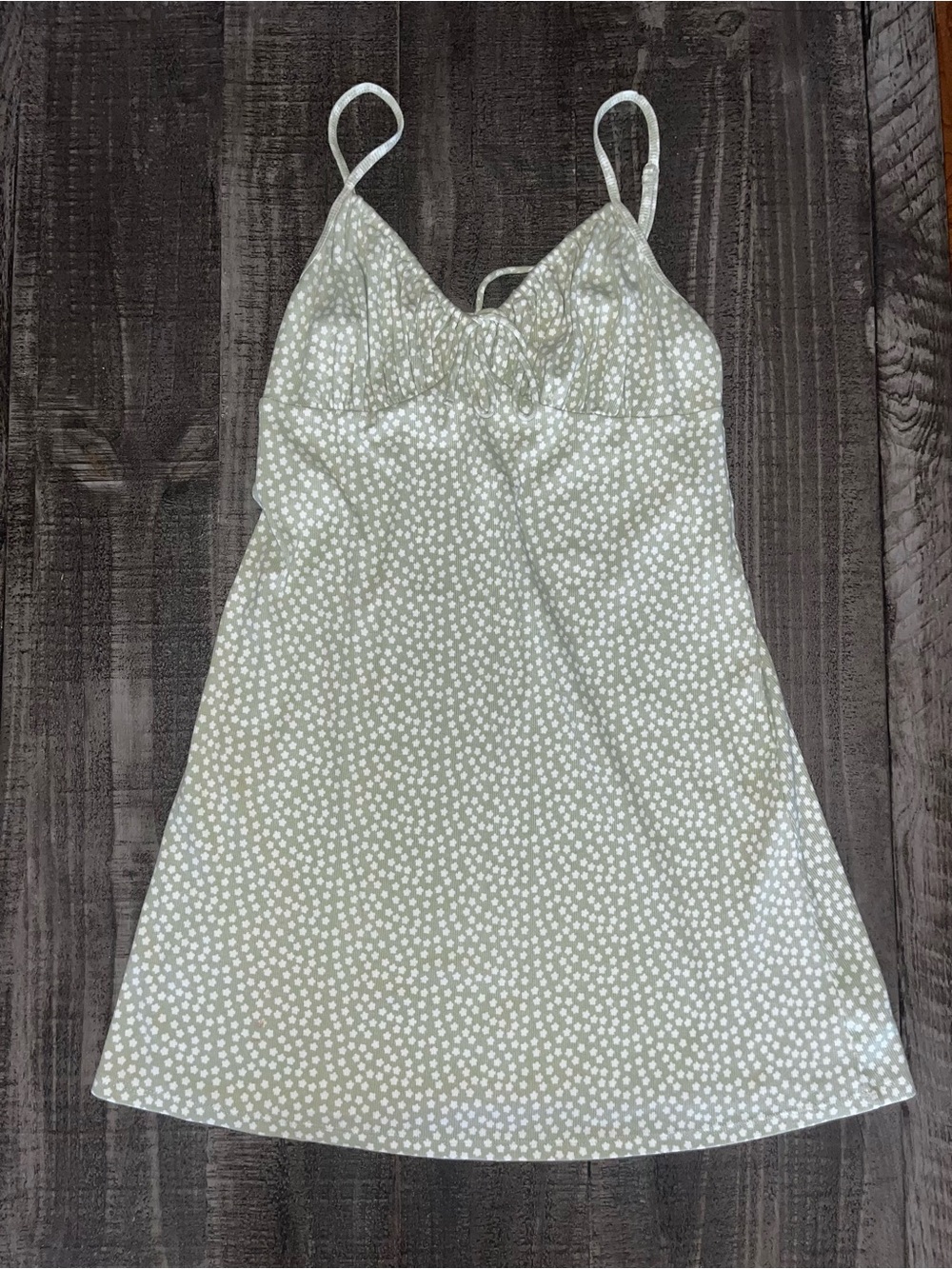American Eagle Outfitters Sage Green Ditsy Floral Slip Dress